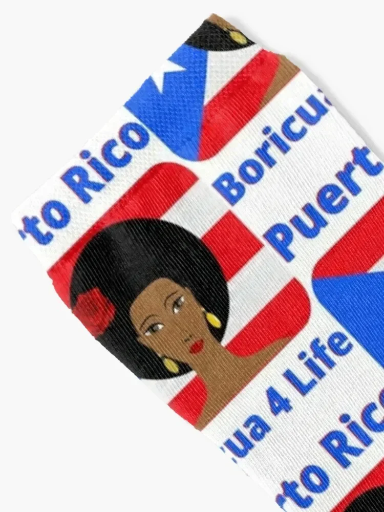 Puerto Rico Boriqua 4 Life Socks christmass gift Toe sports funny sock set Man Socks Women's