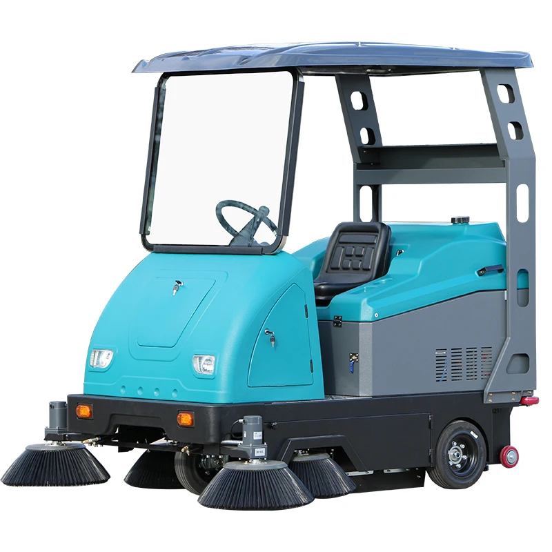 New Electric  1800 180L Ride-On Sweeper Machine 1800mm For Factory Street