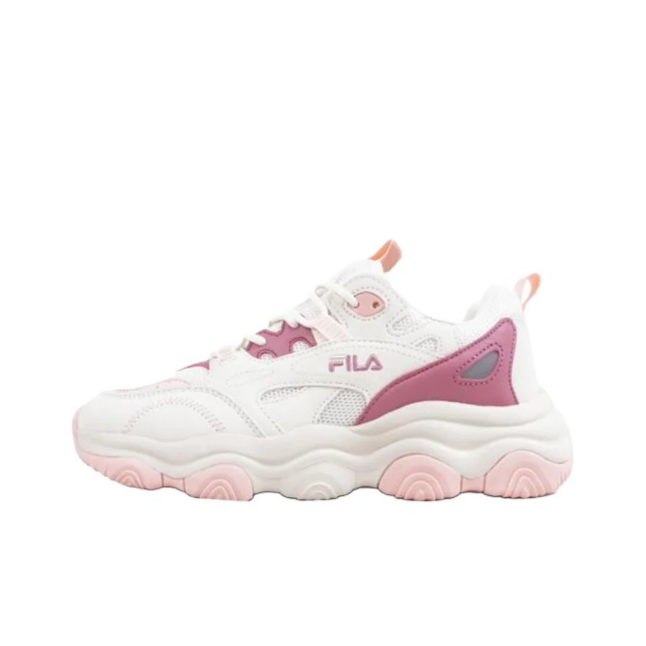 

FILA Низкие массивные кроссовки женские белые розовые 5-J346Y-752