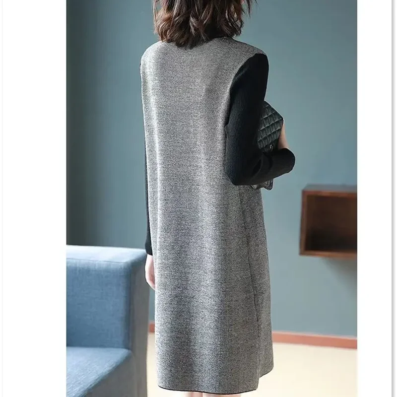 Women's Turtleneck Knitting Slim Long Sleeve Sweater Dress, Lace Patchwork, Knee-Length, Oversize, Spring, Autumn