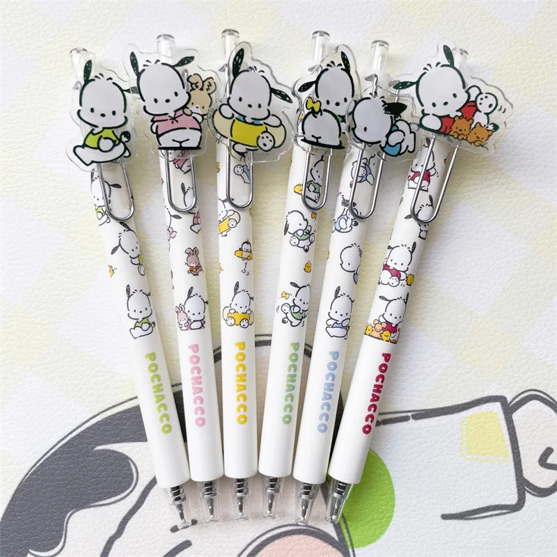 6/36pcs Sanrio Pachacco Gel Pen Student Writing Black Press Ballpoint Pen Office Signature Neutral Pen School Supplies Wholesale