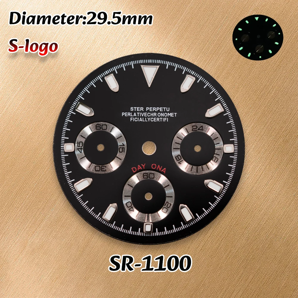 NUOVO orologio meccanico da uomo VK63 – Quadrante S da 29,5 mm, quadrante Panda, Luminescenza verde 3C e accessori per la modifica dell'orologio