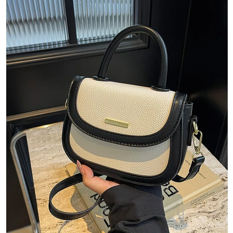

Textured Women's New Bag - Niche Fashion Color Block Half-Moon Saddle Handheld Crossbody Bag