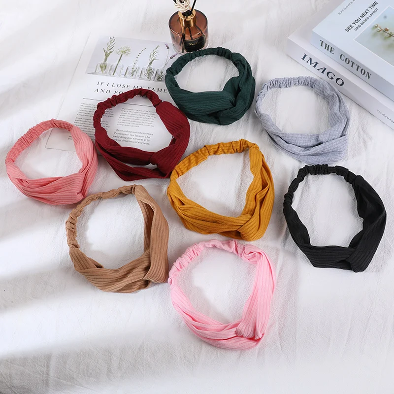 4Pcs Headbands for Women Twist Knotted Boho Stretchy Hair Bands for Girls Cross Turban Hairband Women Hair Accessories Headwear