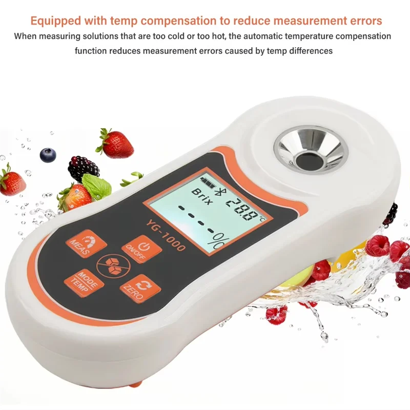 A13E-3-In-1 Temp Salinity Digital Refractometer With ATC 0-24% Salt 0-60% Sugar Tester For Drink Brewing Food Saltwater