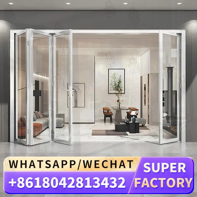 

Sliding and Folding Aluminium Doors Strong Profile for Home Office Balcony Building Entrance Gate