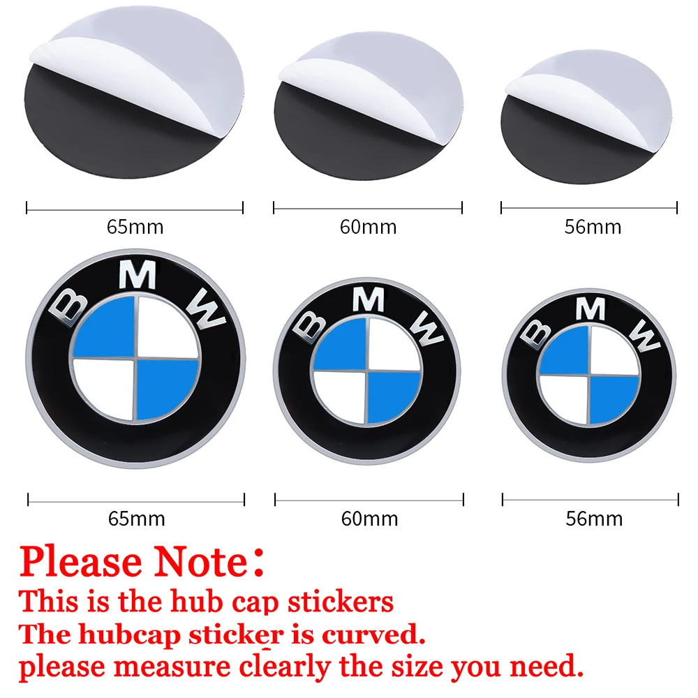 4pcs 56/60/65mm Car Wheel Center Hub Cap Decor Sticker for BMW M M3 M5 F07 F10 F30 F20 E28  E36 E39 E46 E91 Performance X1 X2 X5