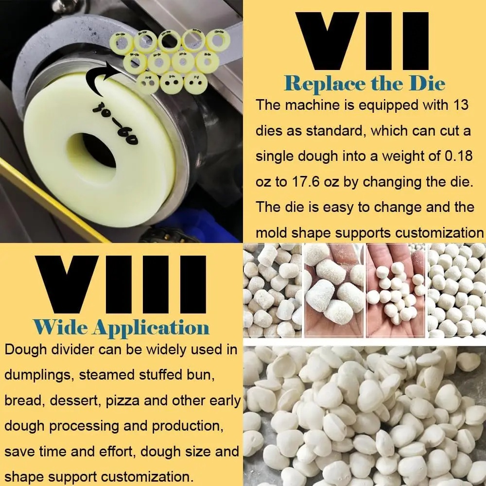 آلة تقسيم العجين مقسم العجين مستدير عالي الكفاءة قاطع العجائن صنع كرة البيتزا