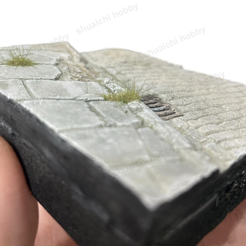 Modelo Base de escena de tierra de calle Diorama, escala 1/35, 8x8cm, mesa de arena pequeña, plataforma, escena de simulación, accesorio de disparo, 1 Uds.