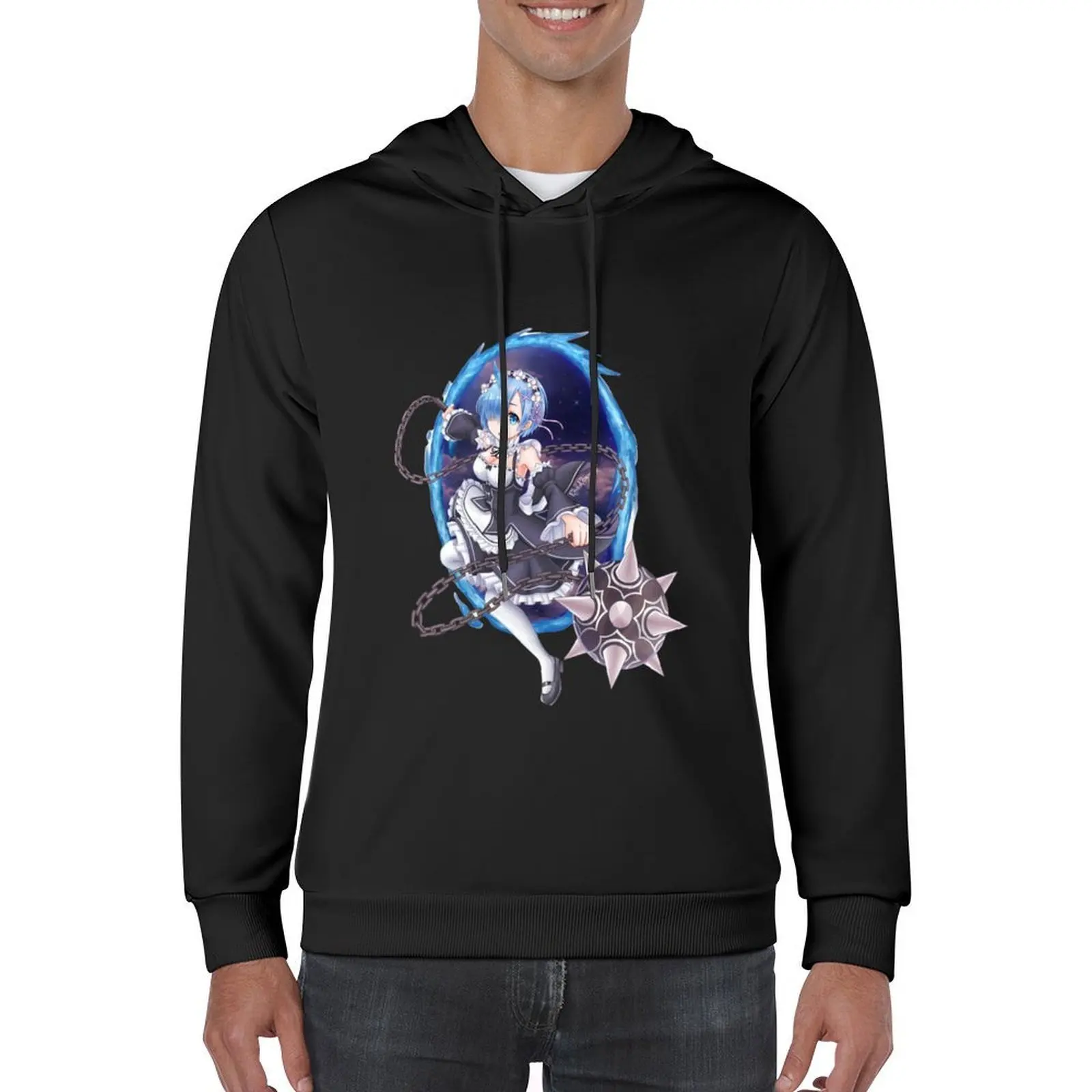 Rem (re zero) Hoodie fashion pria pakaian pria jaket musim gugur hoodie ukuran besar pria