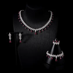 00123 Luxury Women's Necklace Jewelry Set AAA CZ Cubic Zircon Dubai Classic Elegant Style Charm Bridal Accessories Jewellery