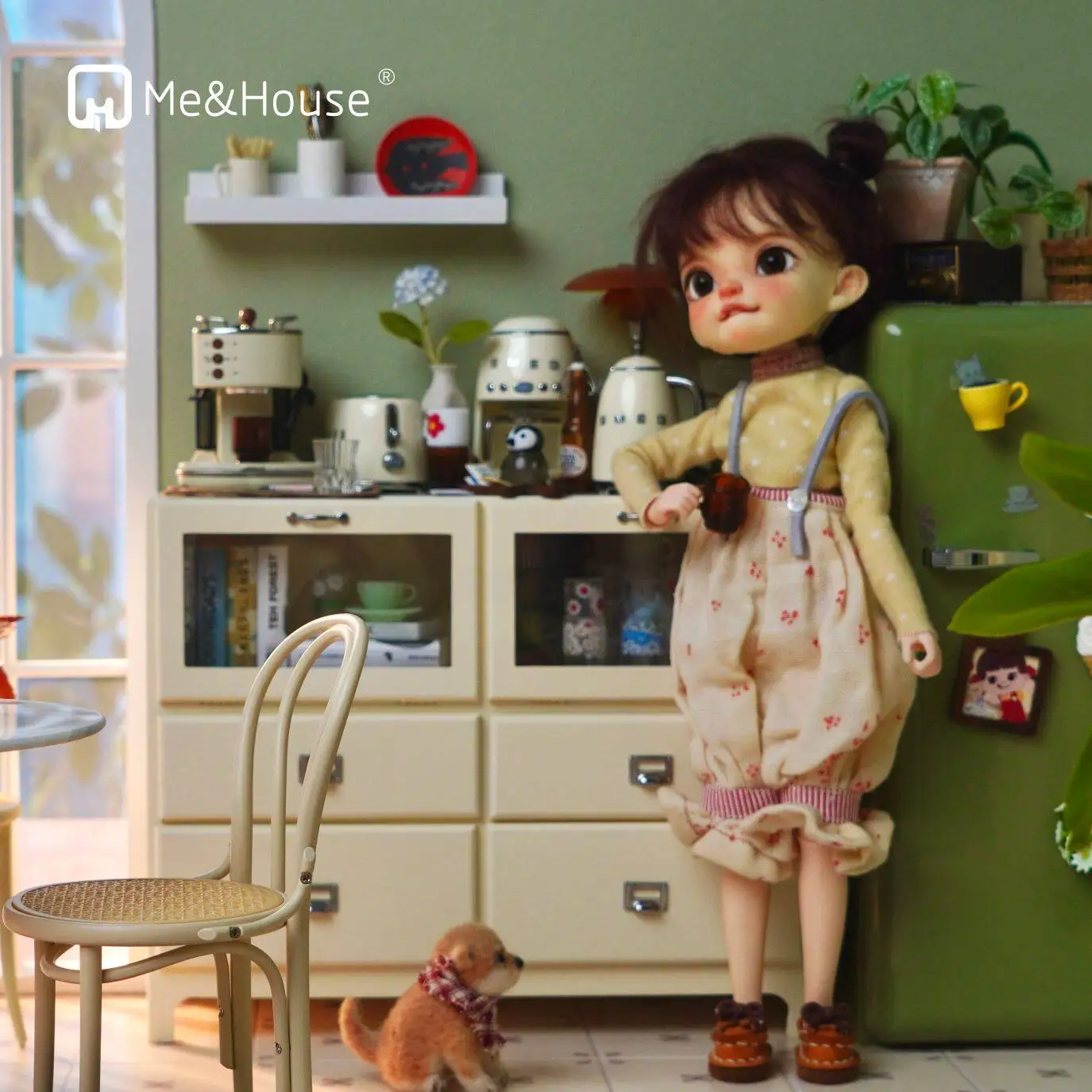 1:6 Doll House Model Furniture Accessories Retro Metal Sideboard Cabinet Wood Storage Shelf Bjd Ob11 Blyth Soldier Lol Miniature