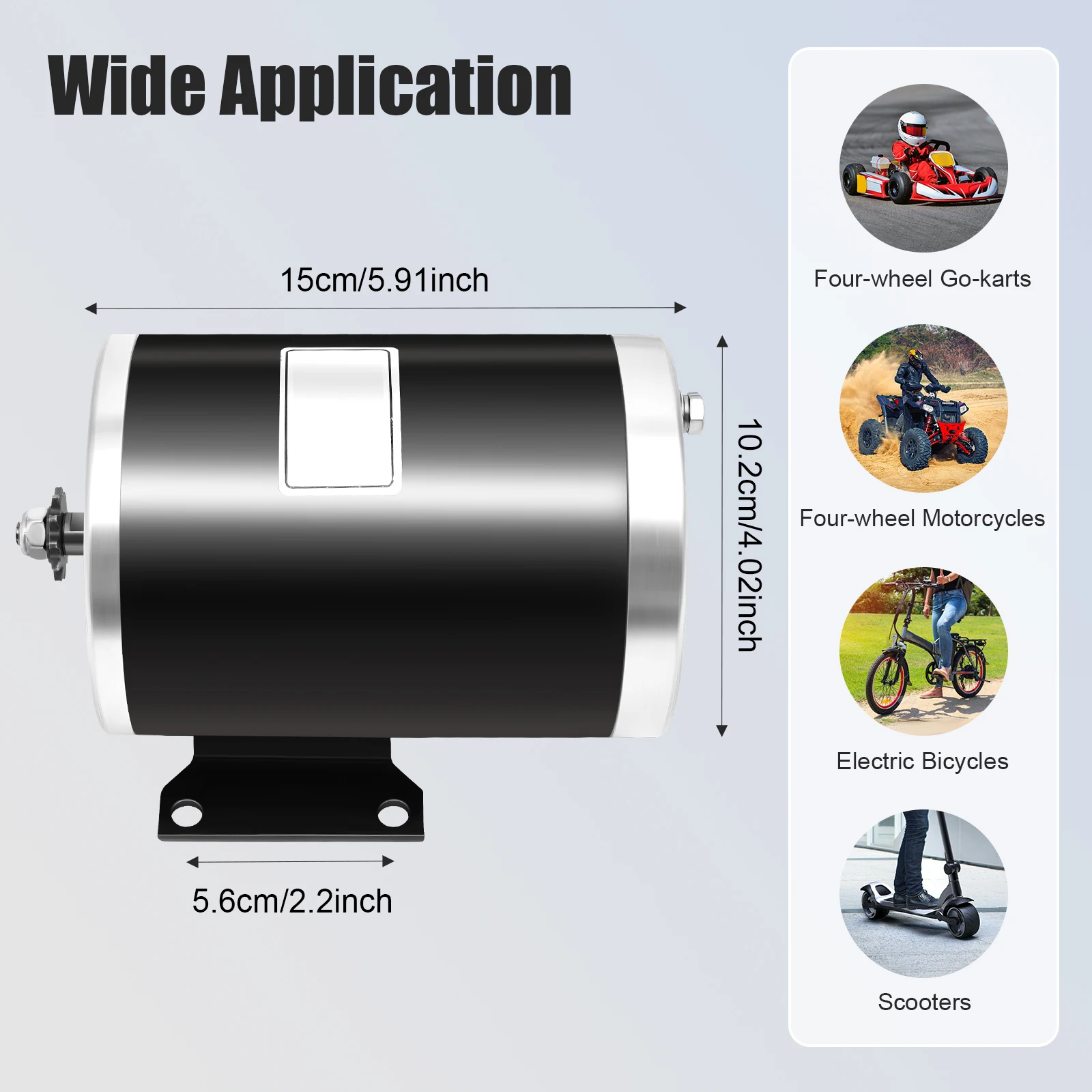 36V 1000W DC Hochgeschwindigkeits-Bürstenmotor, Drehzahlregelung für Elektromotorräder, Elektrofahrräder, Roller, Go-Karts und Vierrad-Motorräder – Detail 1