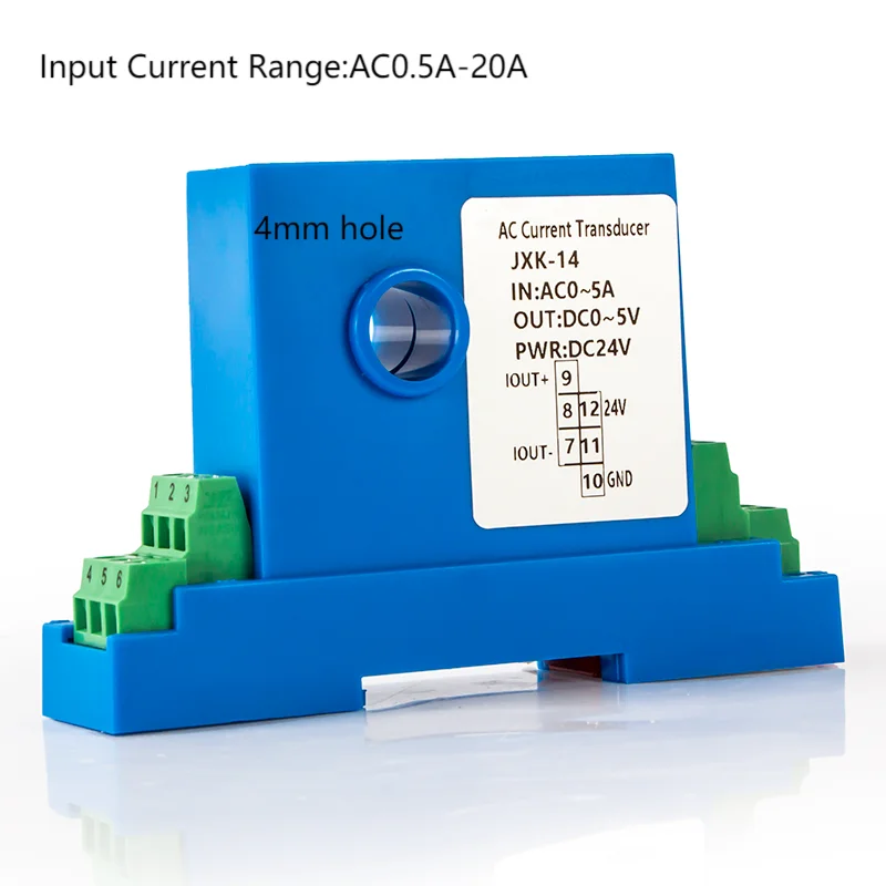 

4mm Hall Perforated AC Current Transmitter 4-20mA 0-10V RS485 Hall AC Current Transmitter Signal Isolator 0.5A 1A 5A 10A 15A 20A