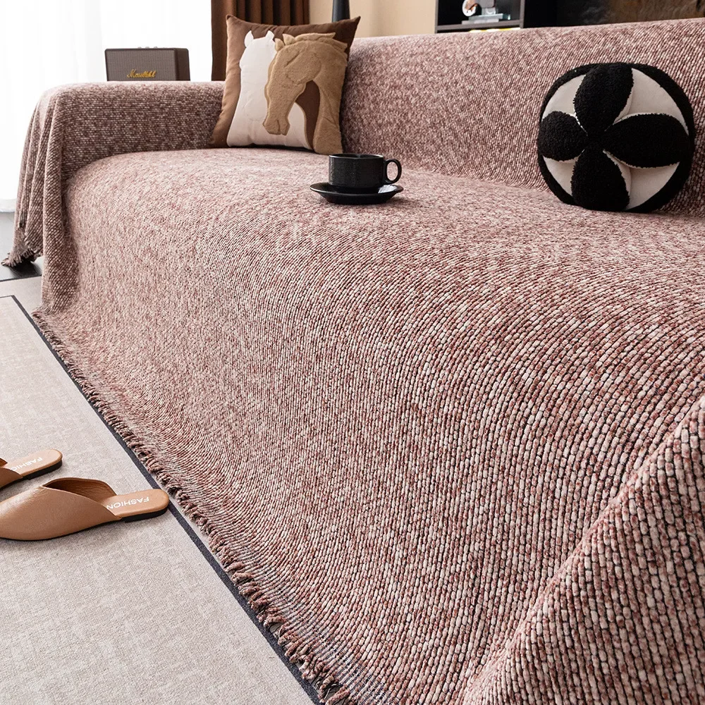

1pcs Thick Chenille Sofa Blanket All-in-One Non-Slip Couch Cover & Office Nap Shawl Classic Home Decor Cushion Protector
