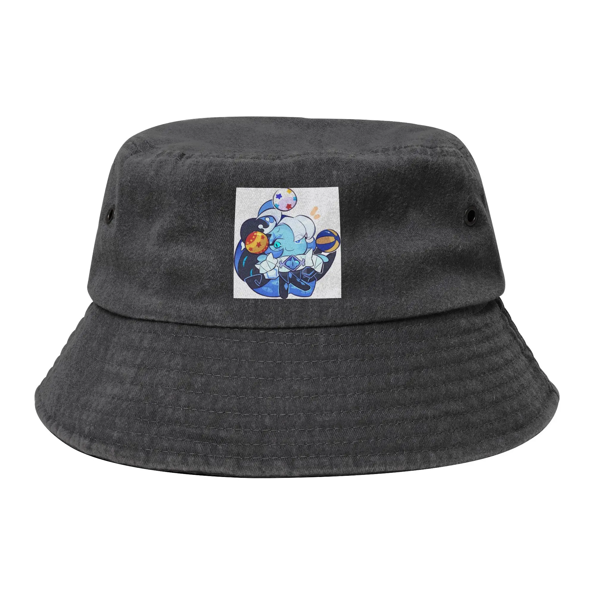 Shadow Milk Cookie Chibi Bucket Hats Unisex Hiking Cookie Run Kingdom Distressed Cotton Fisherman Caps Spring Picnic  Panama Hat