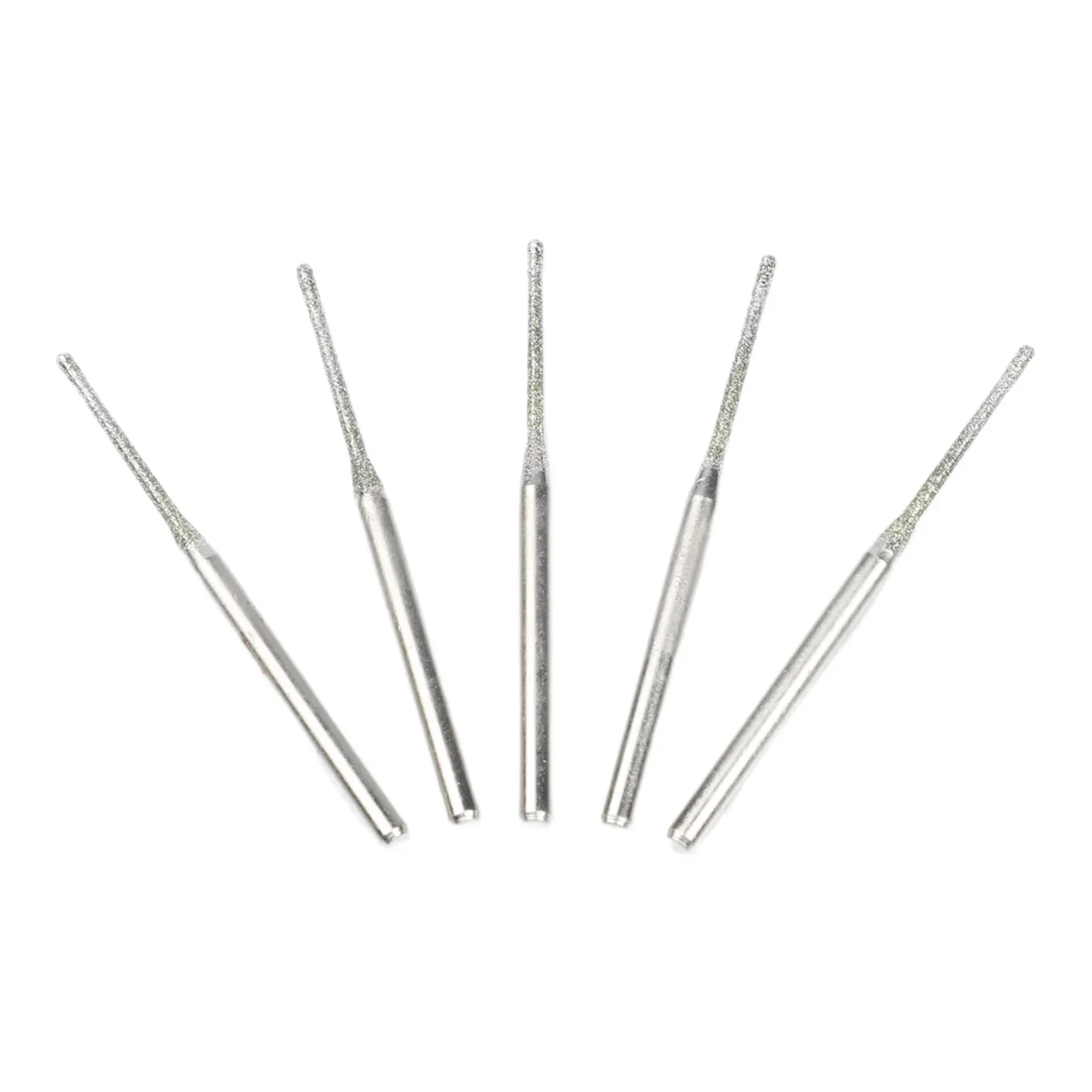 20PCS 1.0mm Diamond Drill Bits For Glass Jade Amber Stone, 2.35mm Shank Emery Coated Burrs For Rotary Tools Jewelry Making Carvi