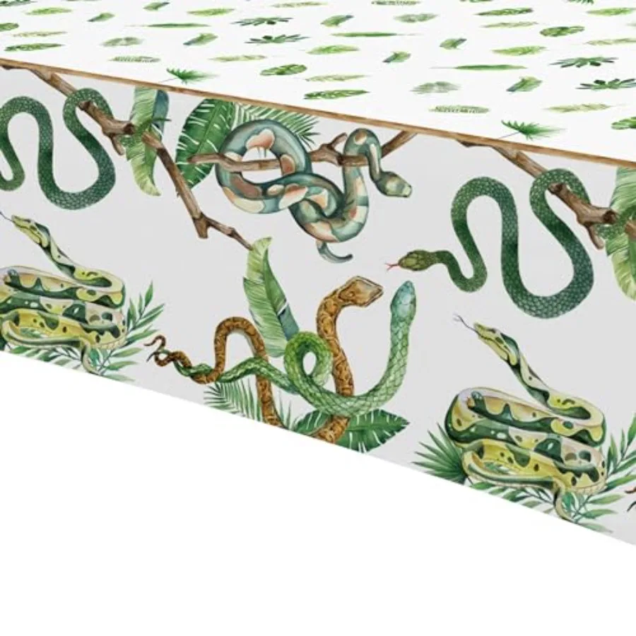 Decorazioni per tovaglie per feste con serpenti, palude della giungla usa e getta, campeggio, tema per rettili nella natura selvaggia, tavolo per feste di compleanno con serpenti