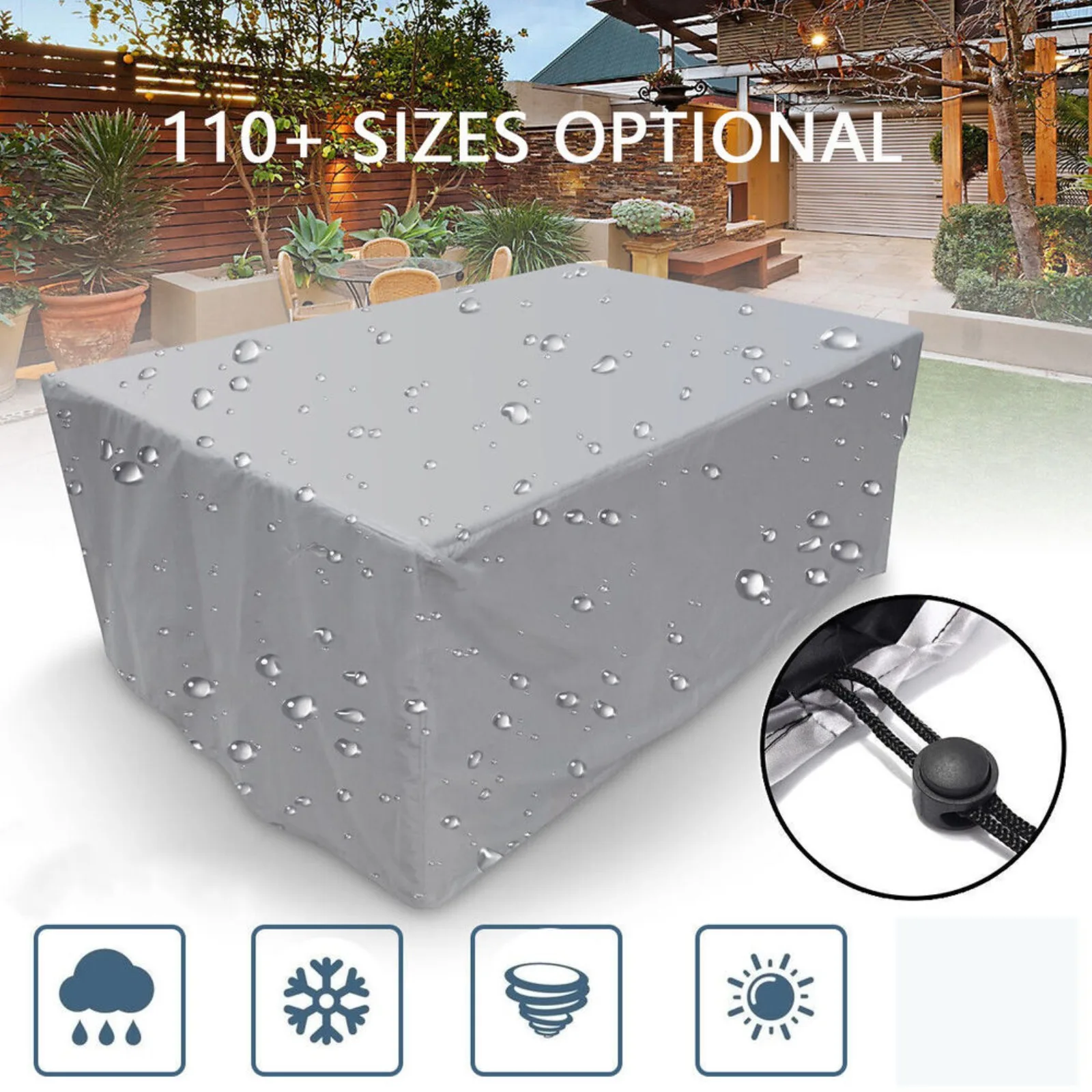 

US Waterproof Garden Patio Outdoor Furniture Sofa Couch Chair Table Covers Silver