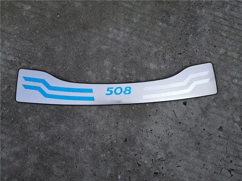 For Peugeot 508 304 2011-2019 Stainless Exterior Protective Pad on The Rear Trunk Trim Lid Threshold Rear Door Sill Car Styling