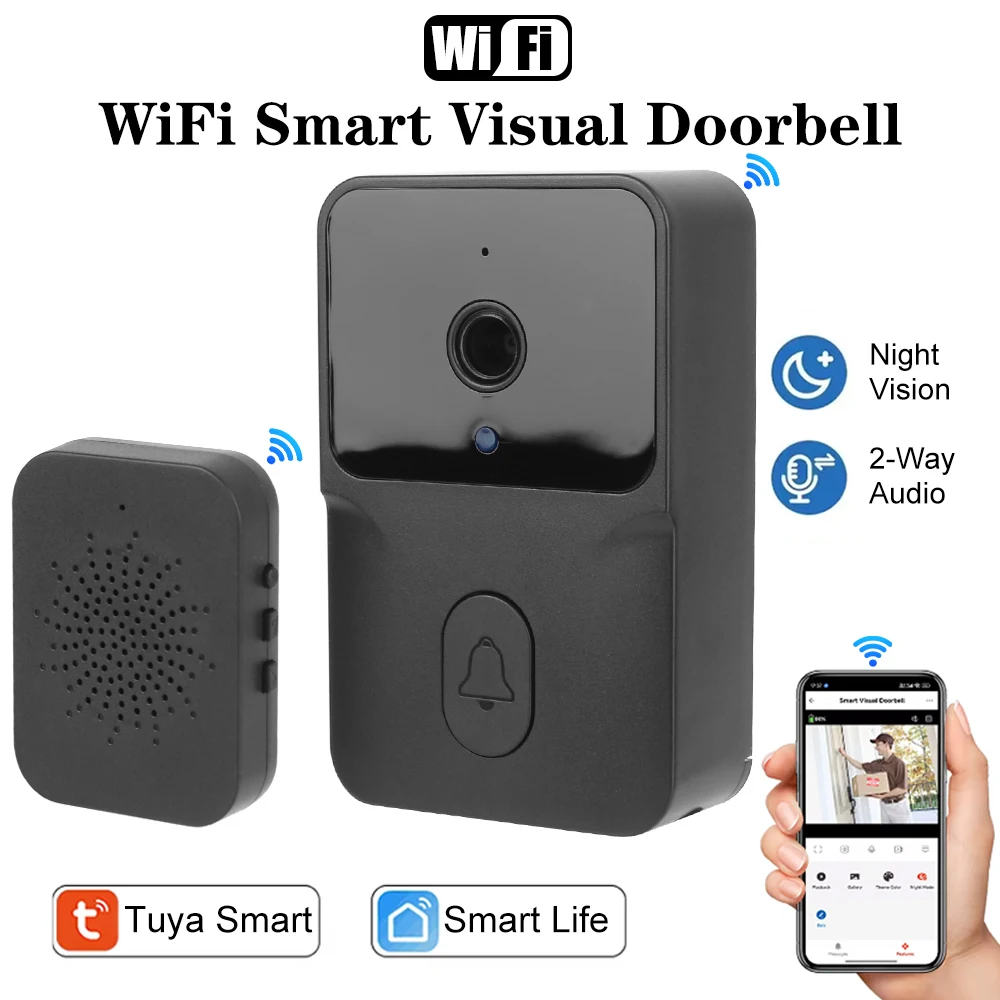 Smart Wireless Intercom Camera Camera HD Infrared Night Vision 1080P HD Video Doorbell 2.4G Wifi Door Video Doorbell Waterproof