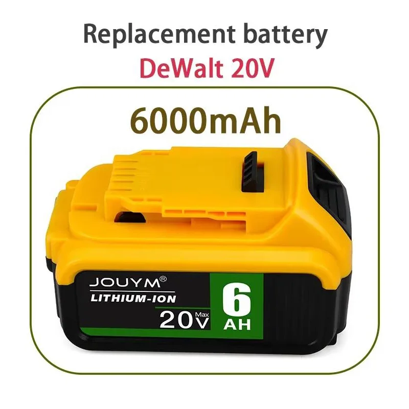 New Li-ion 6Ah  For Dewalt 20V Replacement Battery Compatible with DCB200 DCD DCD DCD Series Cordless Power Tools