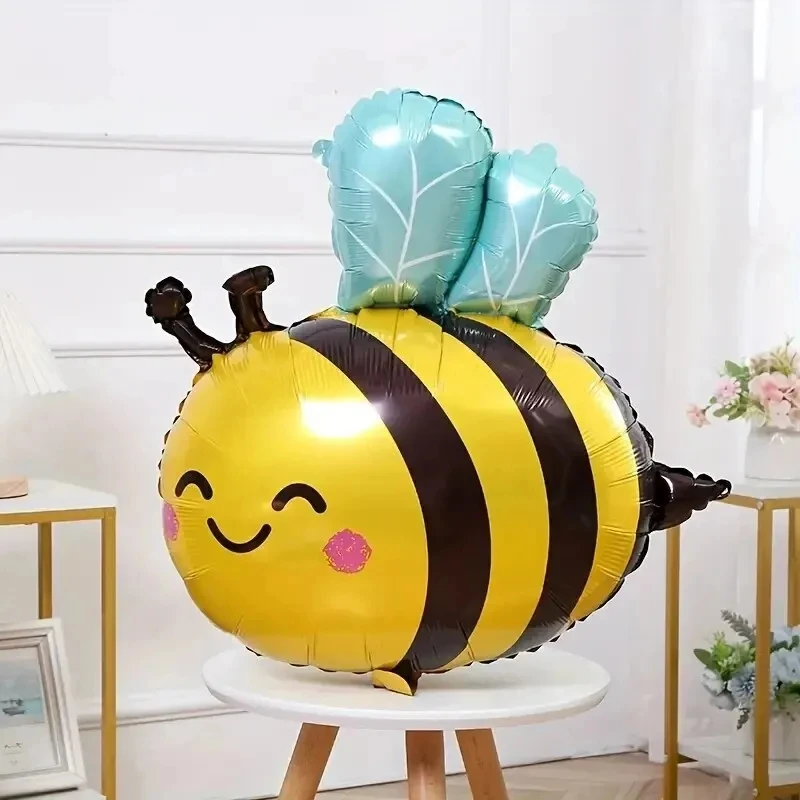 3 Stück, niedliches Bienen-Ballon-Set für die Dekoration von Partys – Aluminiumfolienballons mit Tiermotiven. – Detail 2