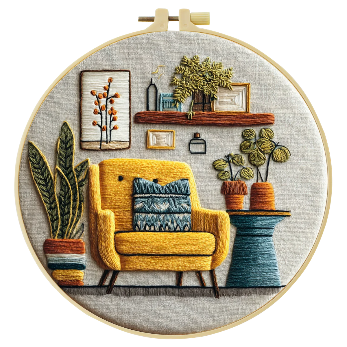 1 Stück 20X20CM/15X15CM 7,87/6,3 Zoll Sofa-Stickerei-Starter-Kit DIY-Kit DIY-Stickerei-Set für Anfänger – Detail 3