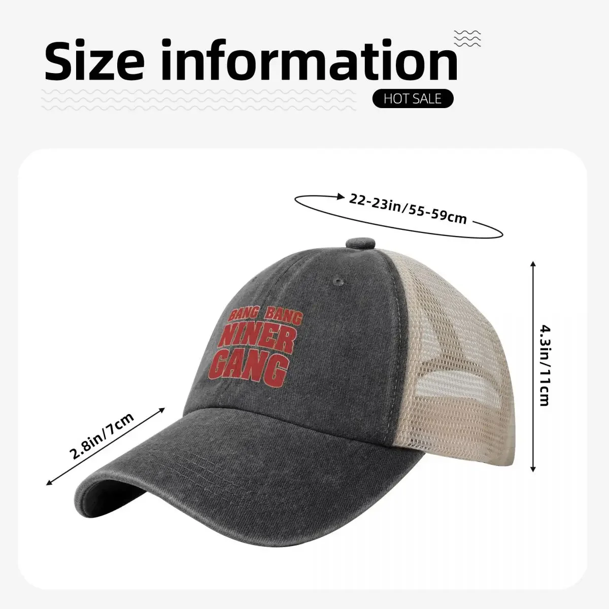 Bang Bang Niner Gang Baseball Cap custom Hat Designer Hat Beach Outing Caps For Women Men's