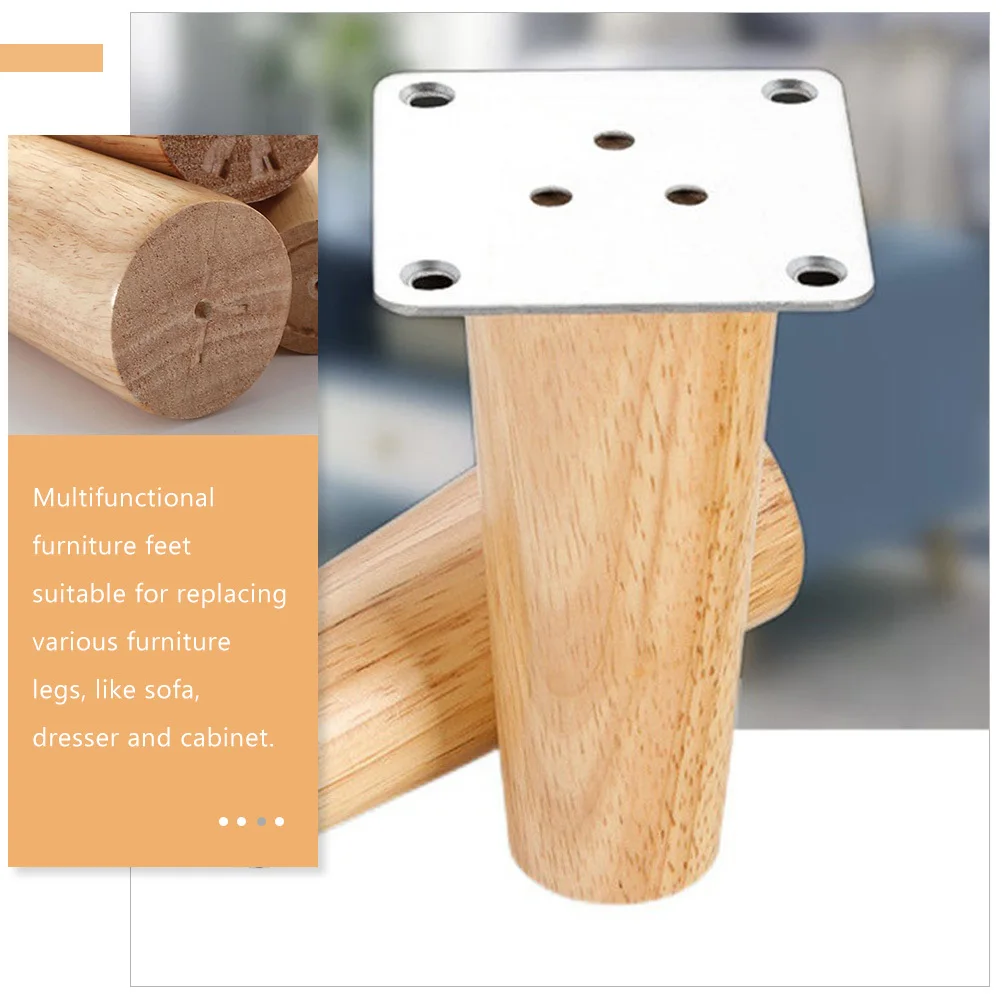 

1Set Furniture Legs Wood Sofa Leg Extenders Durable Replacement Cabinet Dresser Feet Wooden Sofa Legs Furniture Leg Set