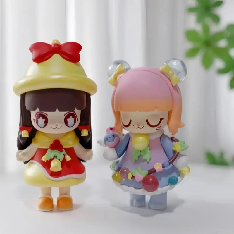 52TOYS Kimmy & Miki Wonderful Wish Night Series Blind Box - Figura giocattolo di Natale alla moda Ornamento da collezione Regalo di compleanno
