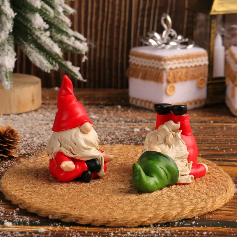 1pc Christmas Gnome Decor Resin Table Swedish Tomte Figurines Small Size Christmas Resin Gnomes Holiday Present for Home Decor