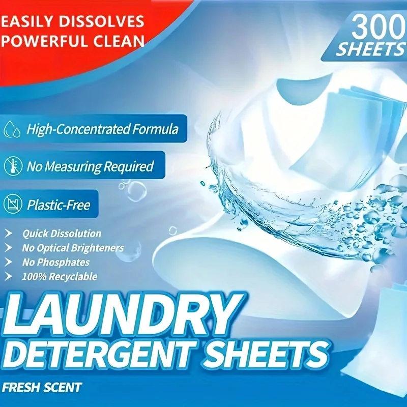 50Pcs Plastic-Free Laundry Detergent Tablets, Hypoallergenic Liquid-Free Laundry Tablets - Powerful Decontamination and Biodegradable Cleaning