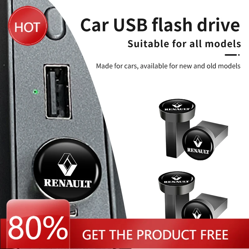 

2026 Горячие колпачки для концентраторов Renault, автомобильный USB-накопитель, портативная наклейка для памяти, 32 г/64 г/16 г для Renault Koleos Espace Kadjar M