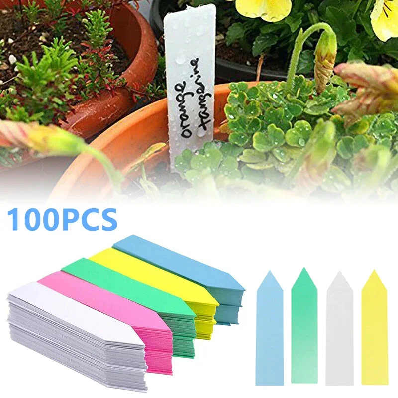 

100Pcs Garden Plant Labels Plastic Nursery Markers Seedling Labels Tray Mark DIY Garden Tools