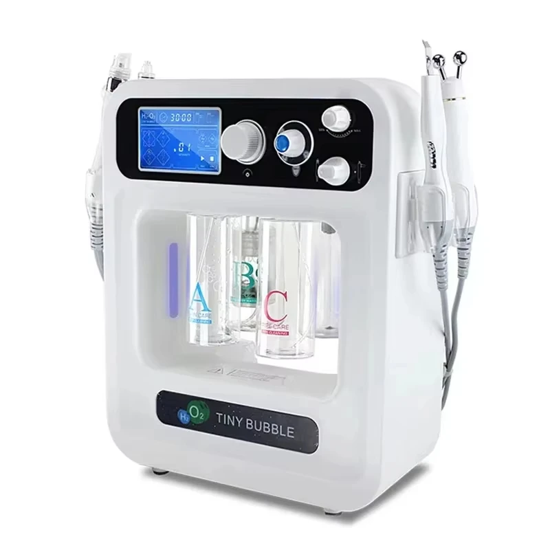 Aqua oxígeno burbuja Jet Peeler 4 en 1 H2O2 Hydra belleza piel multifuncional agua oxígeno máquina Facial Aqua Peeling Anti envejecimiento