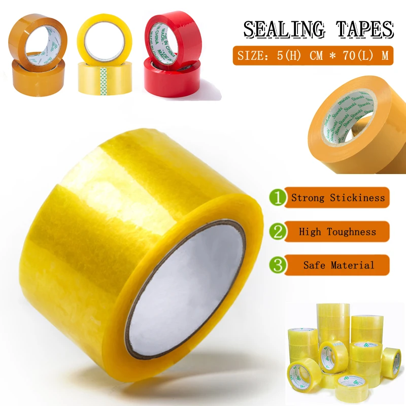 Wholesale Opp Color Self-adhesive Transparent Packaging Tapes Strong Acrylic Carton Sealing Glue Pack Tapes