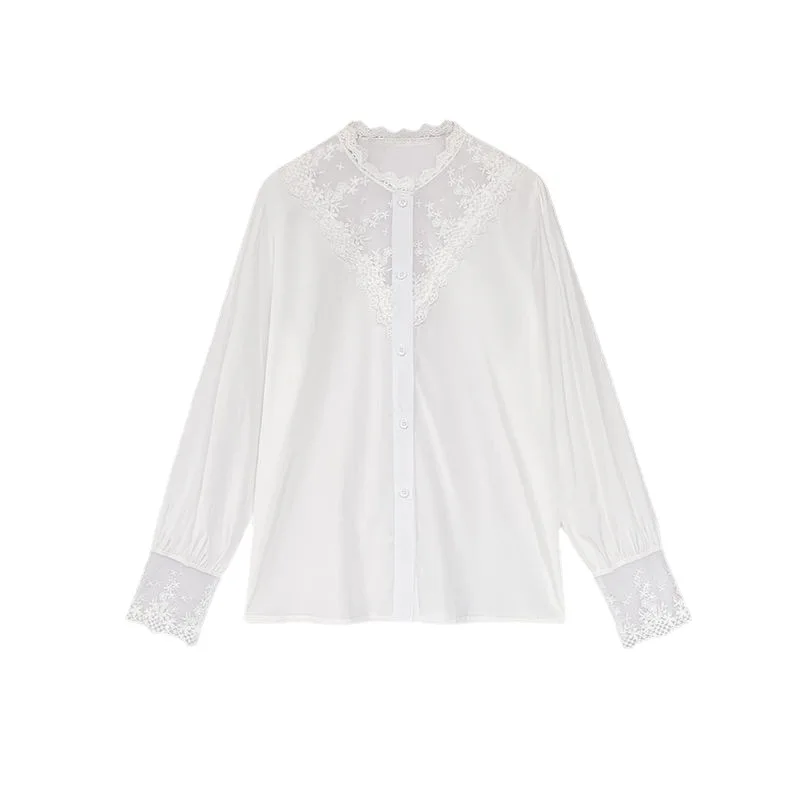 Blusa de chifón de manga corta para mujer, camisa holgada informal con volantes y cuello en V, color blanco y negro, moda de verano