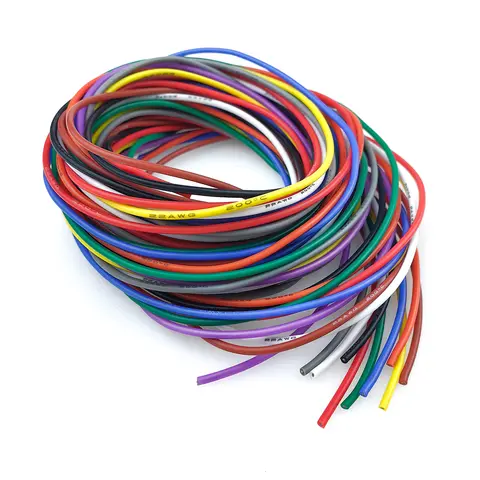 10 Colors 16-18-20-22-24-26-28-30 Gauge Silicone Electrical Wire 10 ft each Color 22 AWG Stranded Tinned Copper Hookup Wire Kit