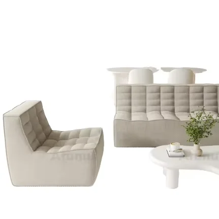 Factory Supply Luxury Modular Sectional Sofa Set Living Room Modern Foam Compression Packing for Apartment Mall & School Use