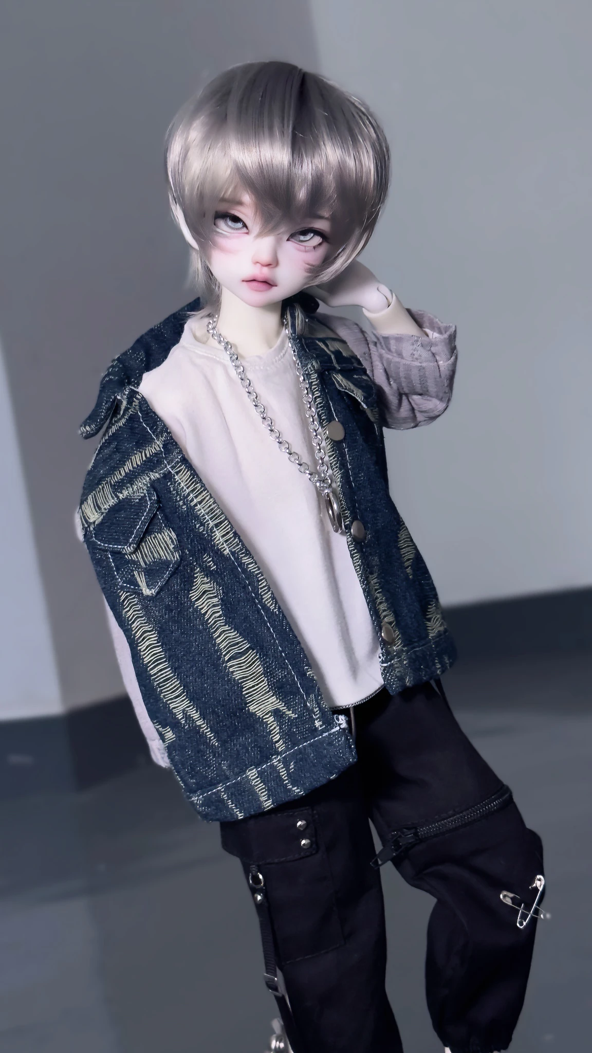 

Одежда для кукол BJD, подходящая для милой кукольной одежды размера 1/4, комплект джинсовой куртки, аксессуары для кукол (4 точки)