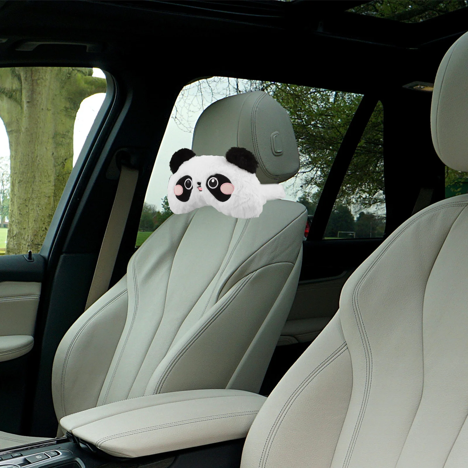 

Car Headrest Pillow Panda Shape Comfortable Neck Support for Cute Auto Accessory for Women Men Car Seat Cushion