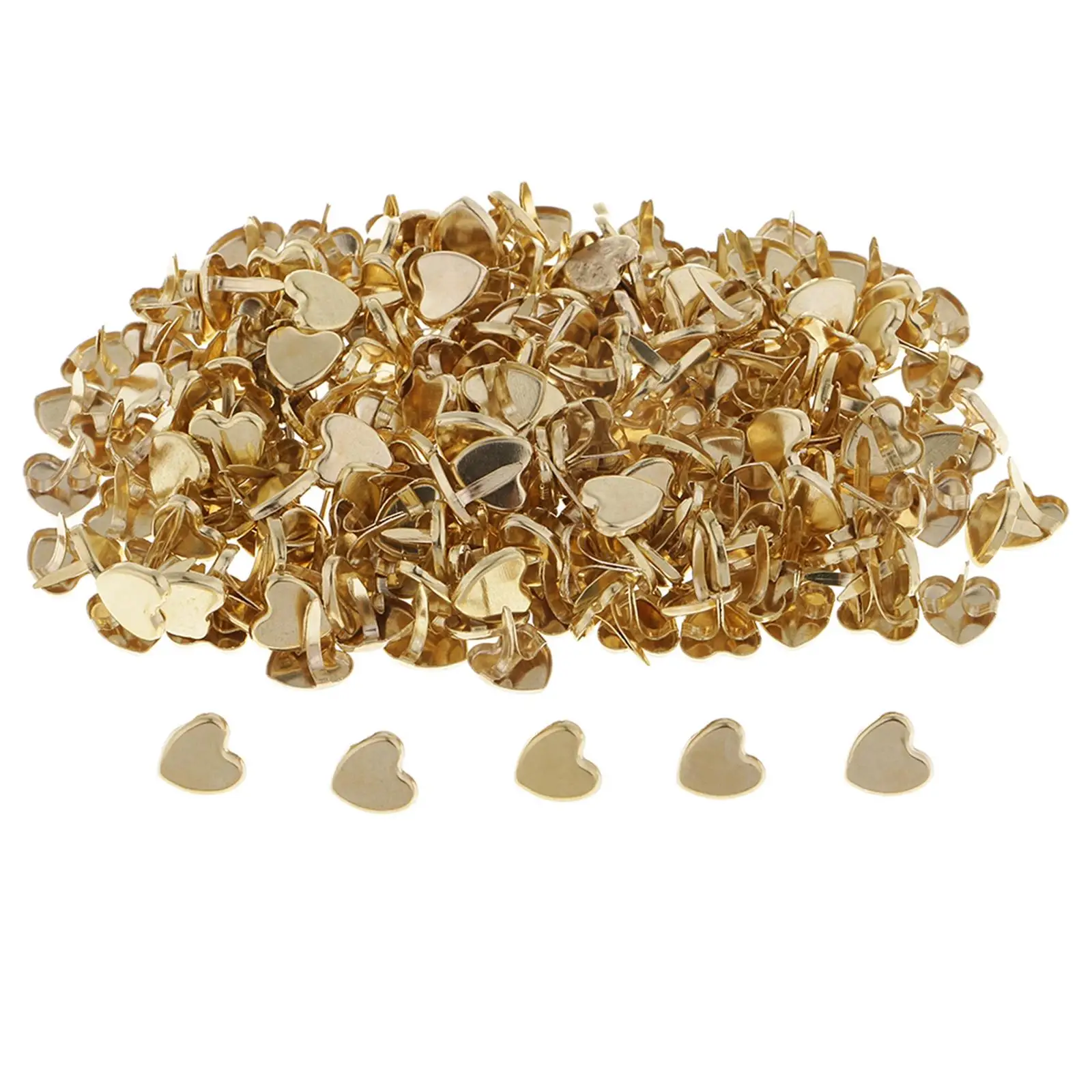 50 قطعة من مشابك الورق الحديدية لتزيين الحرف اليدوية على شكل قلب مشابك صغيرة لـ