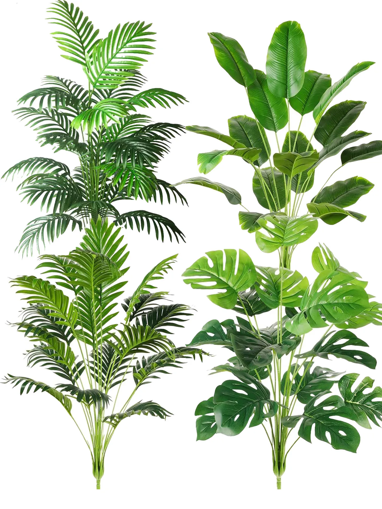 1pc Large Artificial Areca Palm Plant In Pot Plant Faux Tropical Plants Tall Table Palm Tree Home Office Decoration Floor Decor