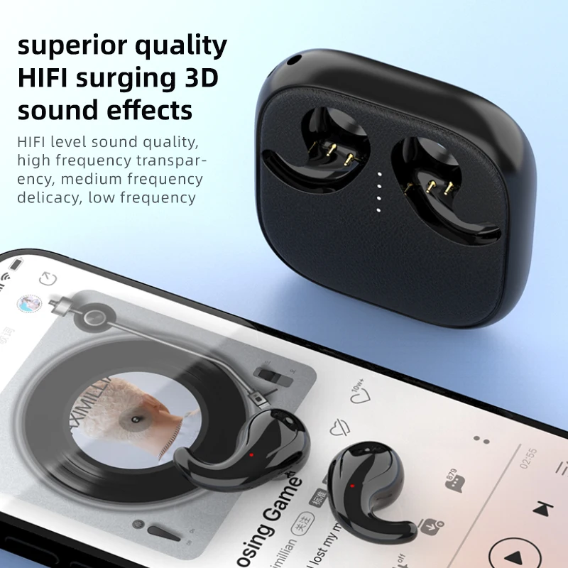 T70 Trendy TWS Wireless Earbuds, Sleek Lightweight, USB-C Charging, Comfortable Fit Sleep Earbuds image 6
