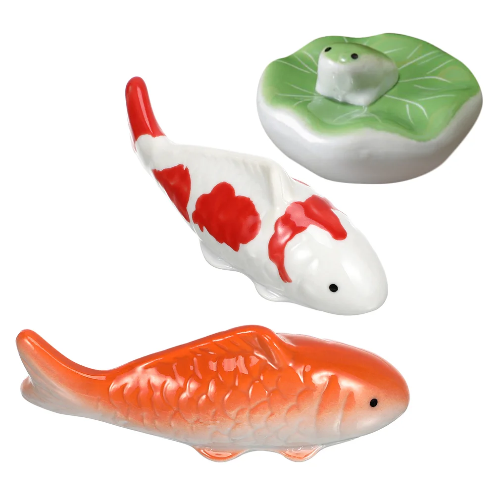 

Floating Fish Ornaments Garden Decor Tank Statue Fake for Pond Koi Ceramics Floatable