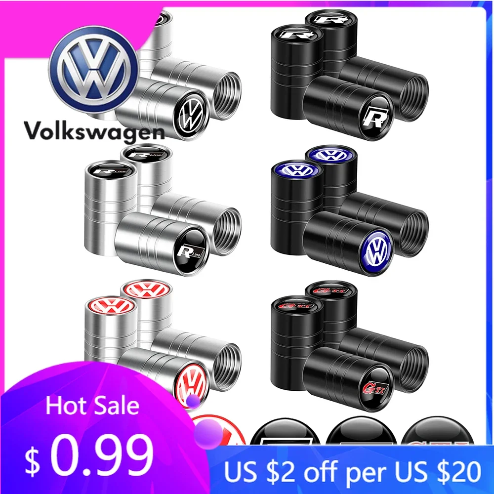 

Декоративные колпачки для клапанов (4 шт.) для VW Volkswagen Jetta MK5 Golf, для колес автомобиля, мотоцикла, велосипеда, для Volkswagen VW R