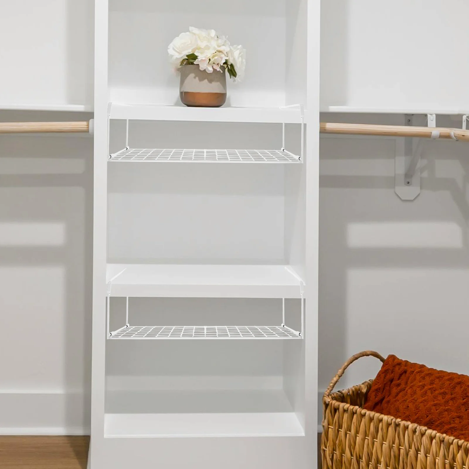 

2Pcs Hanging Shoe Rack No Installation Layered Space Saving Rack for Wardrobe Shoe Cabinet Storage Organizer Shelf