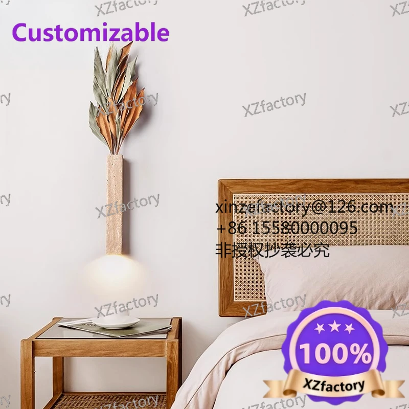 Factory Direct 2026 Top RatedArt flower wall lamp medieval wabi wind bedroom bedside retro cream wind living room wall creative
