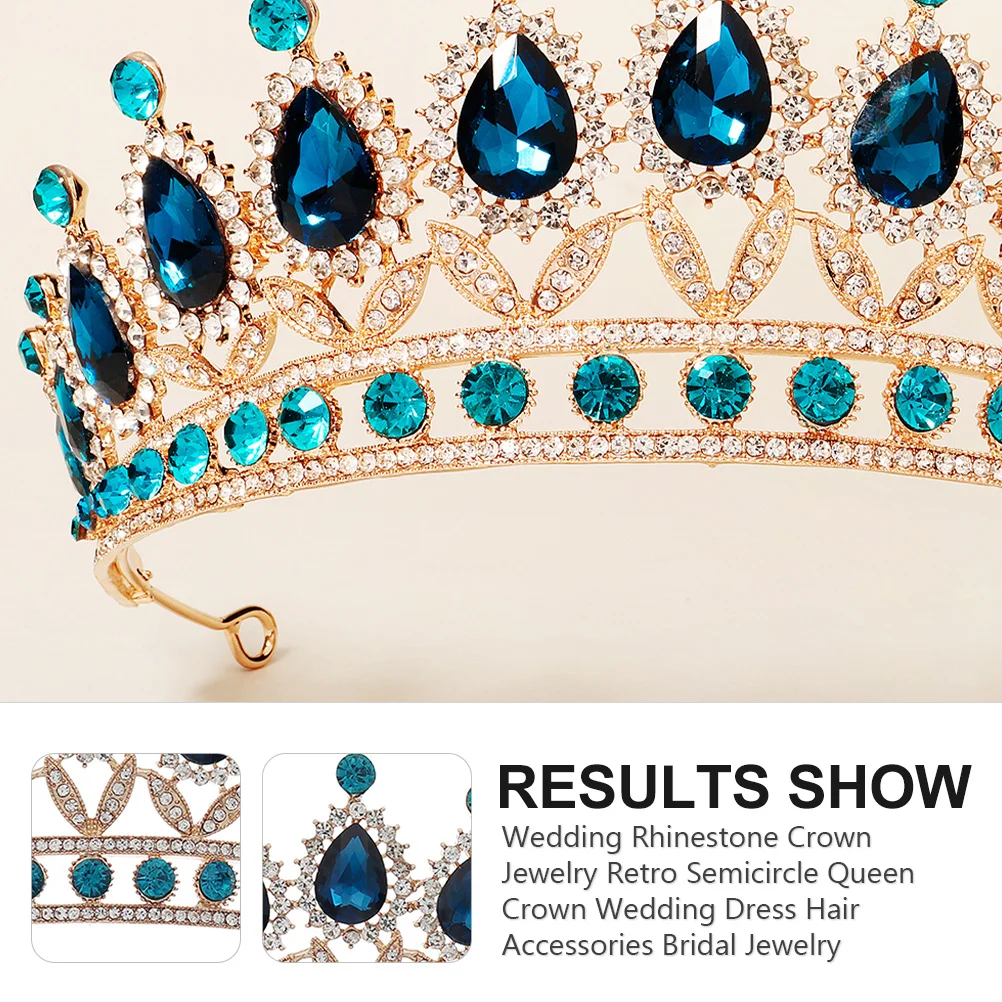 

Exquisite Wedding Rhinestone Crown Vintage Queen Tiara Bridal Accessory Hair Decor Elegant Wedding Headdress Women Hair Crown